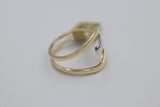 Solid 9ct Gold Two Tone Ladies Dress Ring