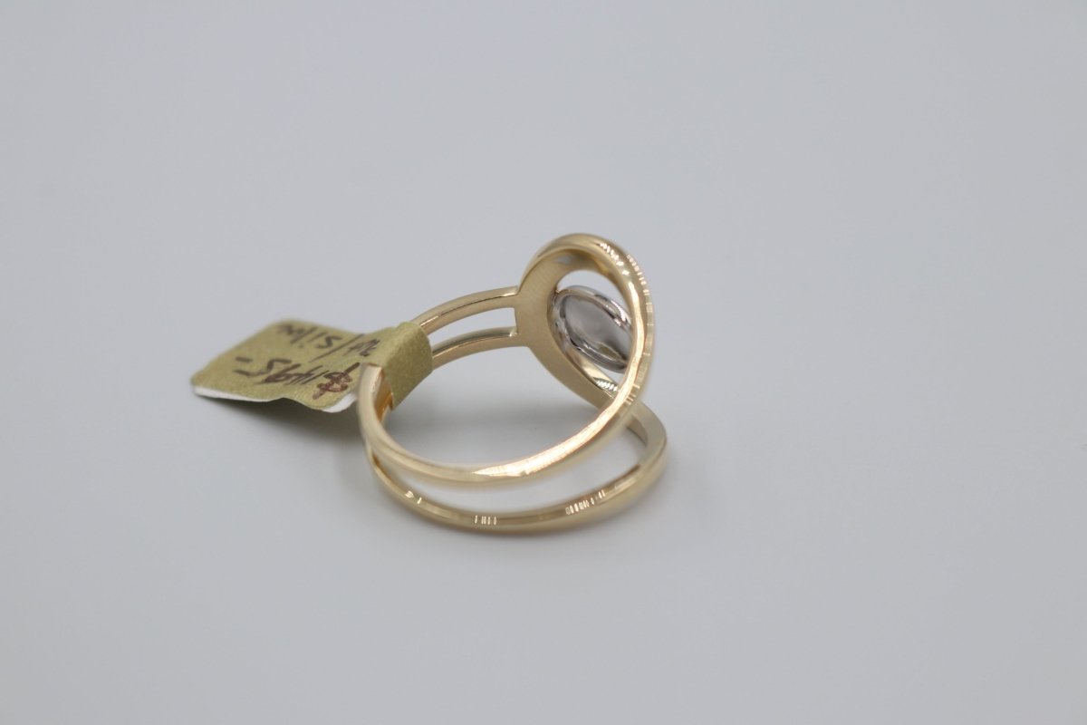 Solid 9ct Gold Two Tone Ladies Dress Ring