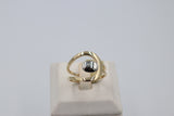 Solid 9ct Gold Two Tone Ladies Dress Ring