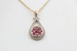 9ct Yellow Gold Ruby & Diamond Pendent