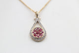 9ct Yellow Gold Ruby & Diamond Pendent
