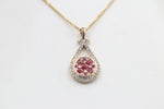 9ct Yellow Gold Ruby & Diamond Pendent