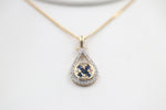 9ct Yellow Gold Sapphire & Diamond Pendent