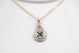9ct Yellow Gold Sapphire & Diamond Pendent