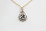 9ct Yellow Gold Sapphire & Diamond Pendent