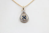9ct Yellow Gold Sapphire & Diamond Pendent