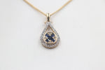 9ct Yellow Gold Sapphire & Diamond Pendent