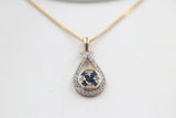 9ct Yellow Gold Sapphire & Diamond Pendent