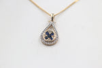 9ct Yellow Gold Sapphire & Diamond Pendent