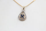 9ct Yellow Gold Sapphire & Diamond Pendent