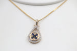 9ct Yellow Gold Sapphire & Diamond Pendent