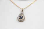 9ct Yellow Gold Sapphire & Diamond Pendent