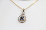 9ct Yellow Gold Sapphire & Diamond Pendent