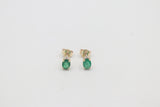9ct Gold Emerald & Diamond Stud SYE1882