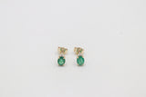 9ct Gold Emerald & Diamond Stud SYE1882