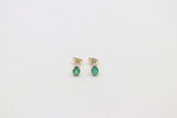 9ct Gold Emerald & Diamond Stud SYE1882