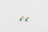 9ct Gold Emerald & Diamond Stud SYE1882