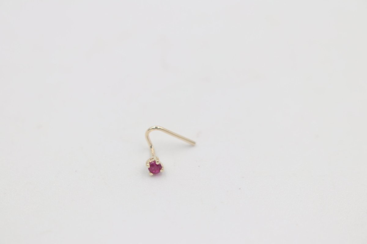9ct Gold Genuine Ruby Nose Stud