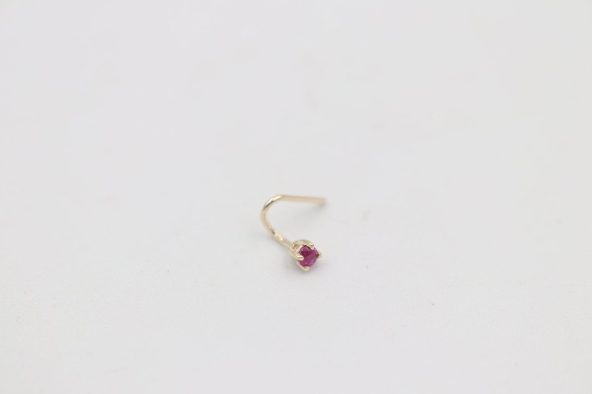 9ct Gold Genuine Ruby Nose Stud