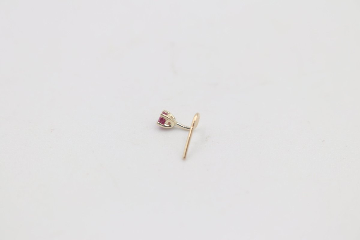 9ct Gold Genuine Ruby Nose Stud