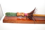 Wooden Taiaha with base and Greenstone Blade