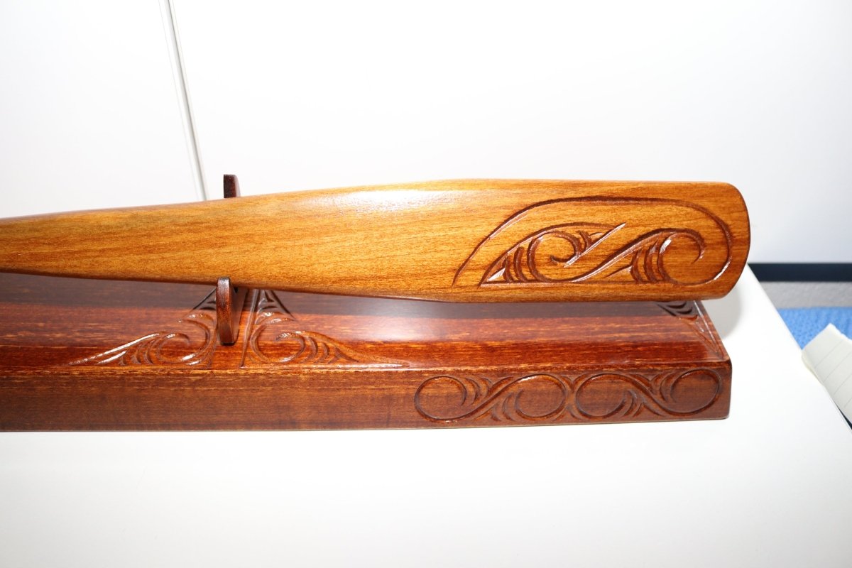 Wooden Taiaha with base and Greenstone Blade