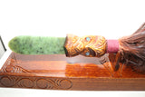 Wooden Taiaha with base and Greenstone Blade