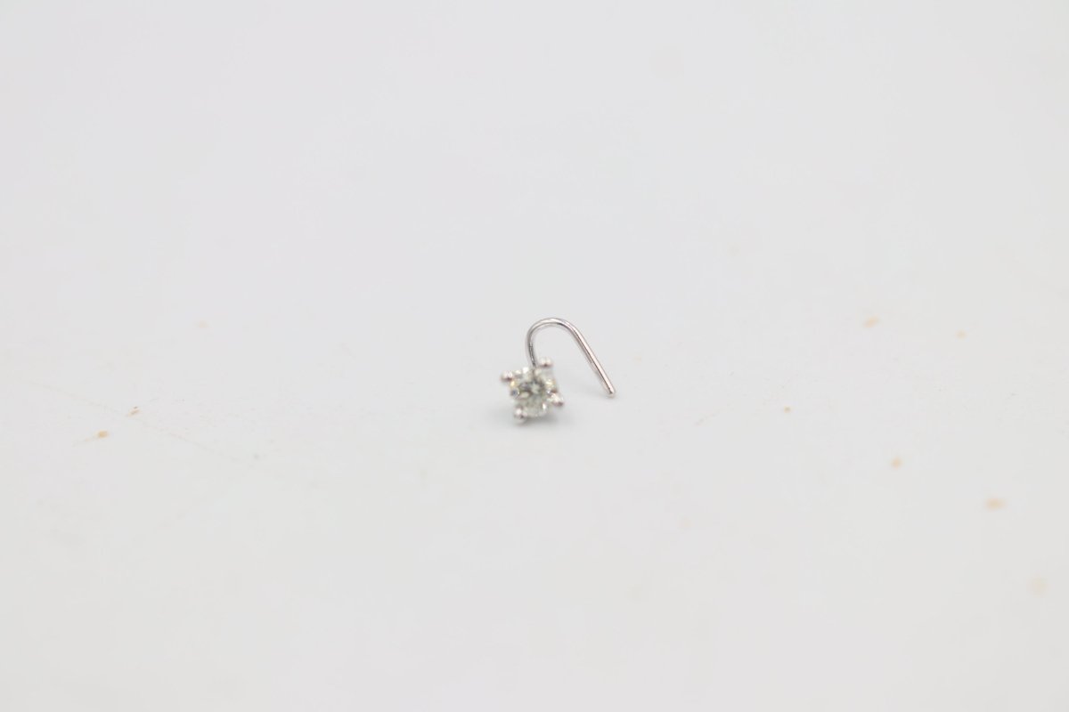 9ct White Gold Genuine Diamond Nose Stud