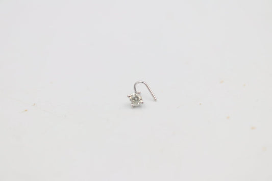 9ct White Gold Genuine Diamond Nose Stud