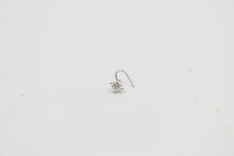 9ct White Gold Genuine Diamond Nose Stud