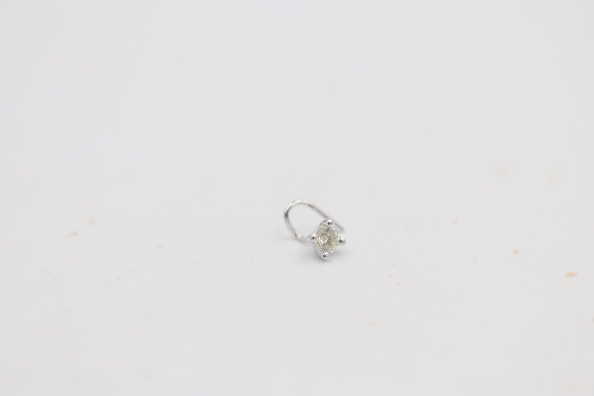 9ct White Gold Genuine Diamond Nose Stud