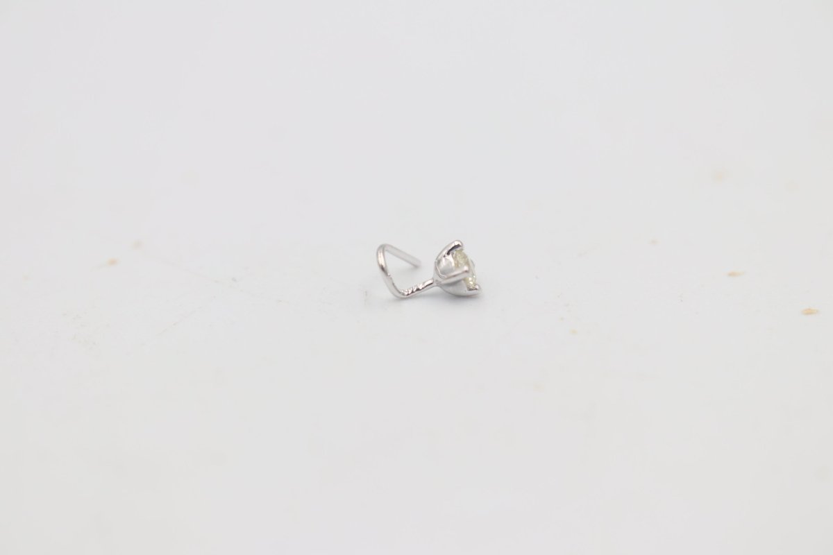 9ct White Gold Genuine Diamond Nose Stud