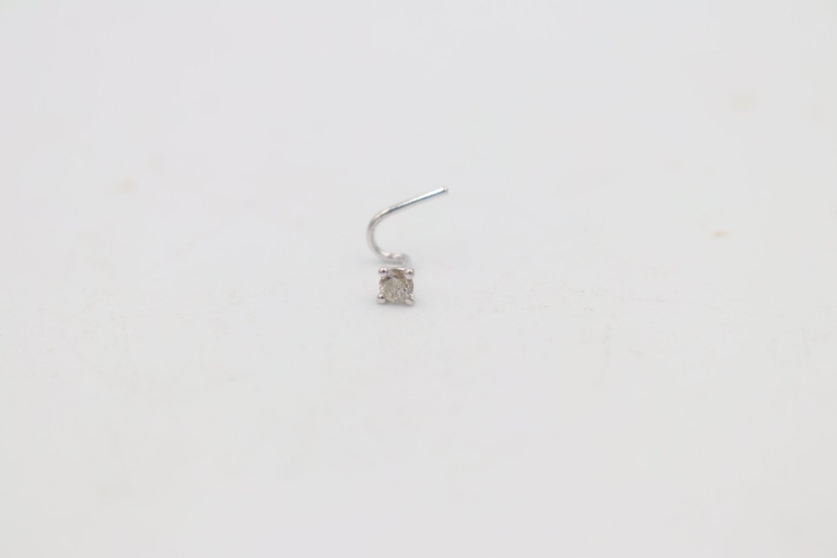 9ct White Gold Genuine Diamond Nose Stud 0.05ct