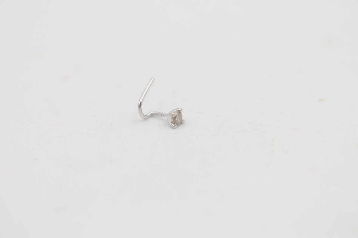 9ct White Gold Genuine Diamond Nose Stud 0.05ct