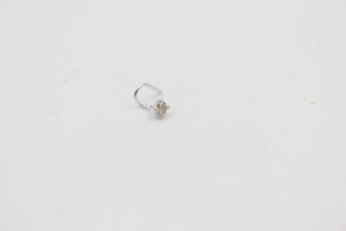 9ct White Gold Genuine Diamond Nose Stud 0.05ct