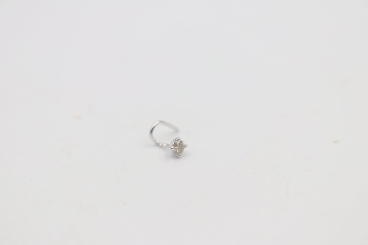9ct White Gold Genuine Diamond Nose Stud 0.05ct