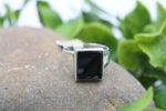 Stg Silver Heavy Mens Ring with Onyx