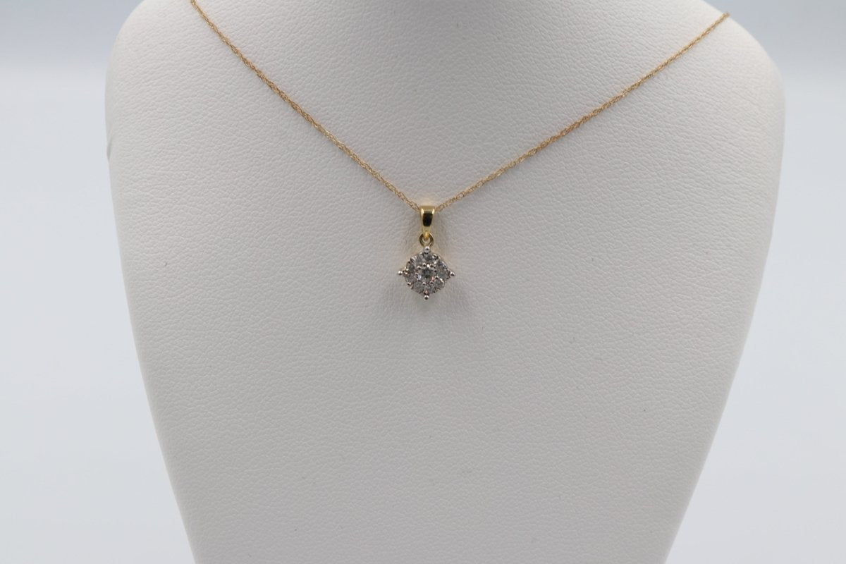 10K Gold Diamond Pendent and Earrings Set