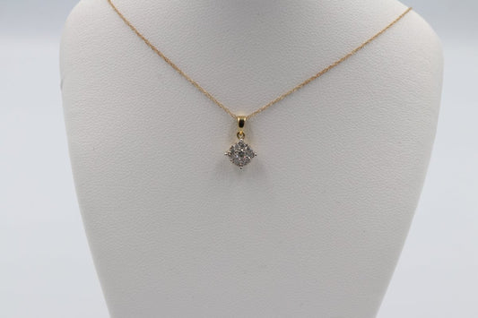 10K Gold Diamond Pendent and Earrings Set