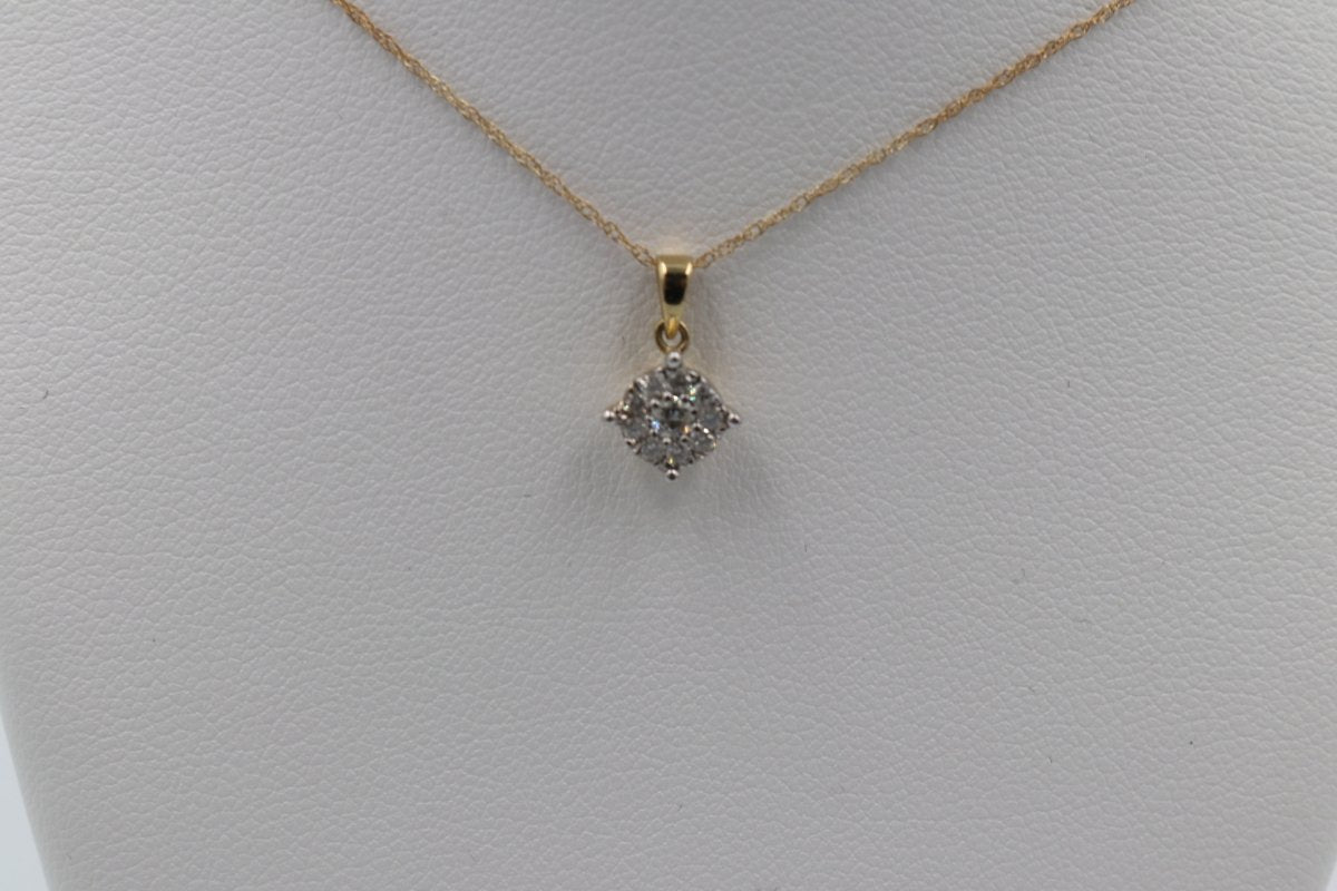 10K Gold Diamond Pendent and Earrings Set