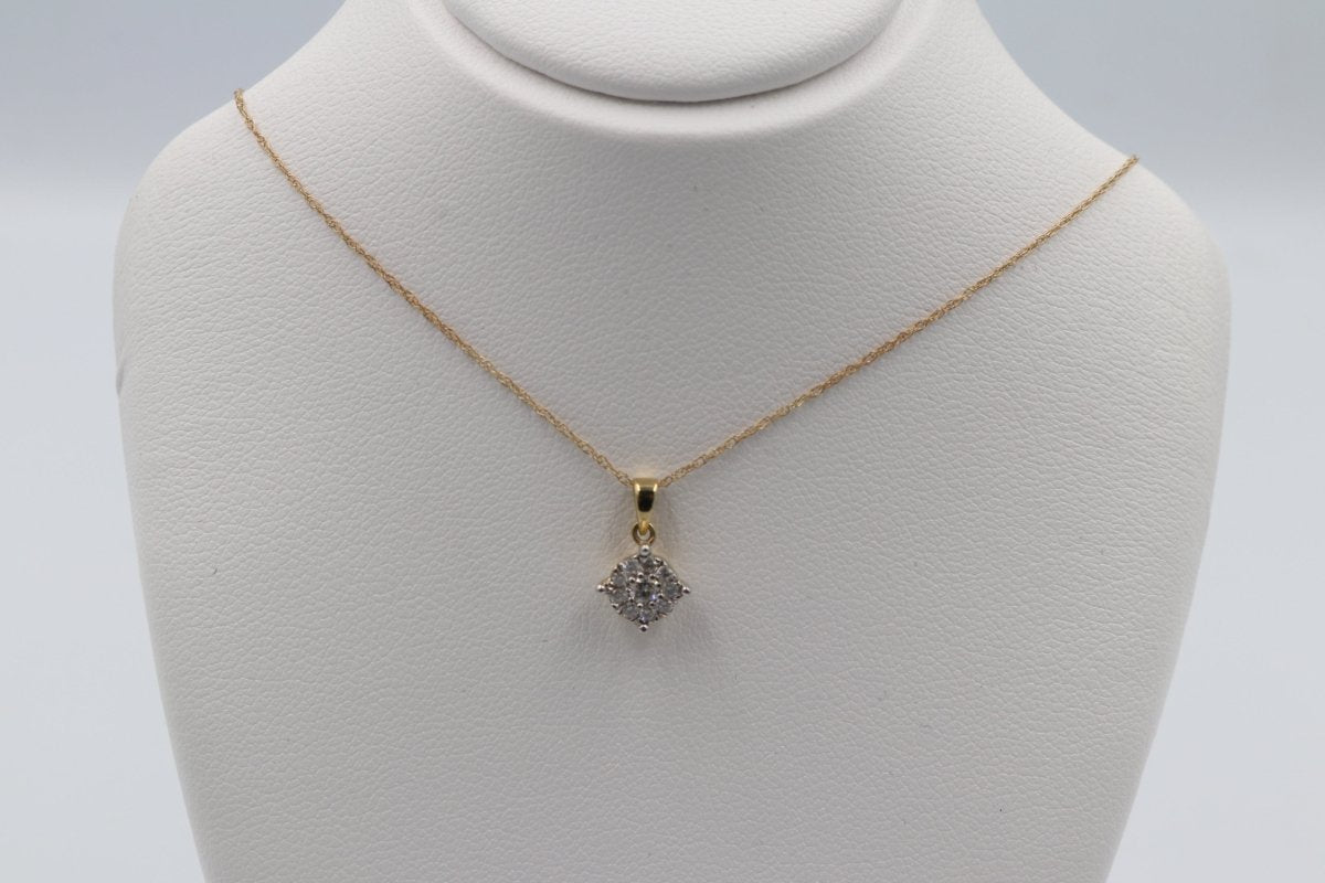 10K Gold Diamond Pendent and Earrings Set