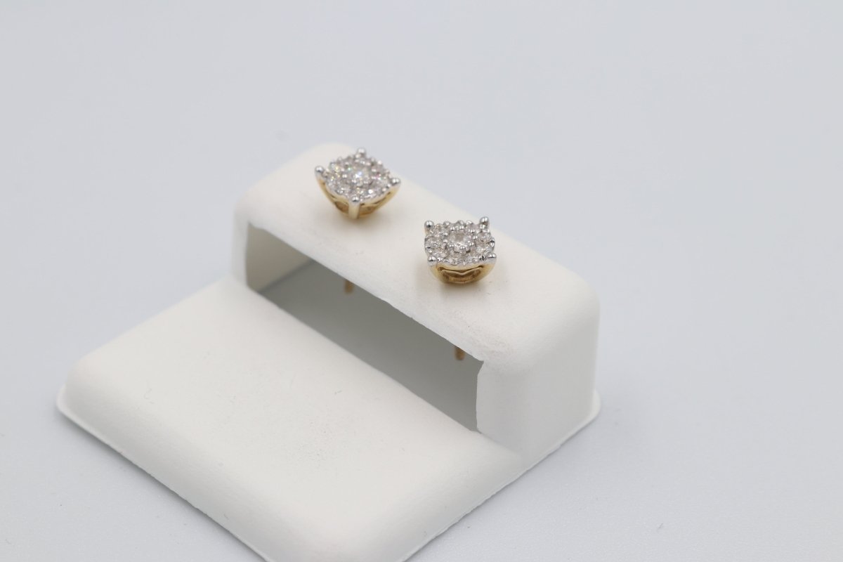 10K Gold Diamond Pendent and Earrings Set