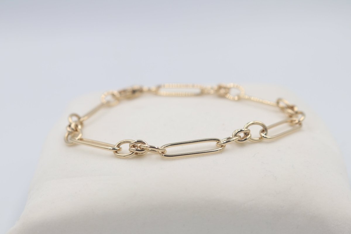 9ct Gold Handmade Papaerlink bracelet