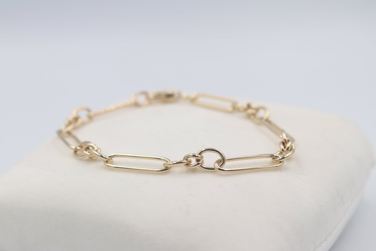 9ct Gold Handmade Papaerlink bracelet