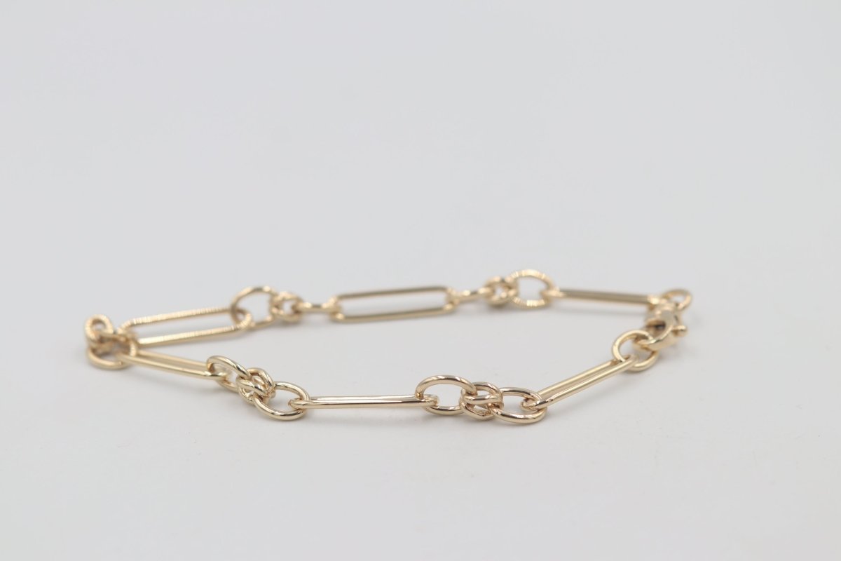 9ct Gold Handmade Papaerlink bracelet