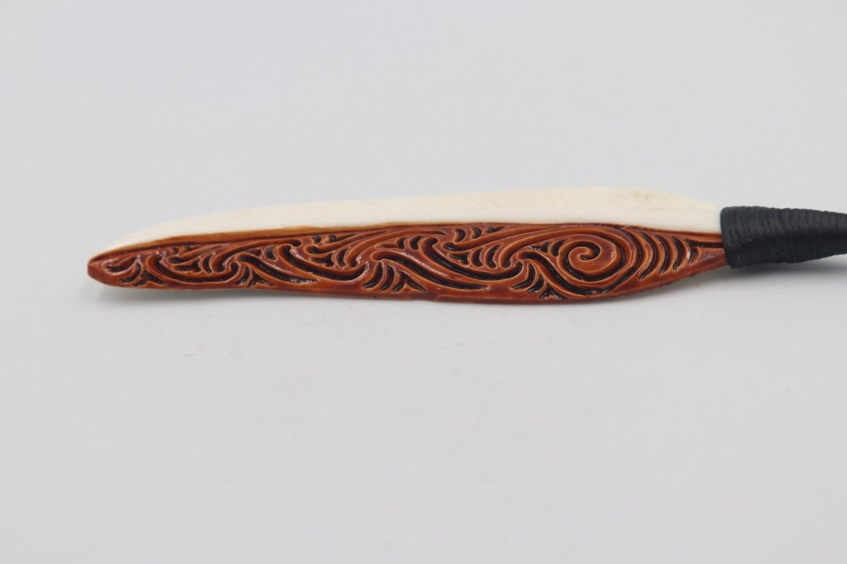 Bone Feather Pendant with Staining