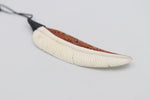 Bone Feather Pendant with Staining