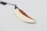 Bone Feather Pendant with Staining