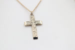 9ct Gold Solid Engraved Cross Pendent