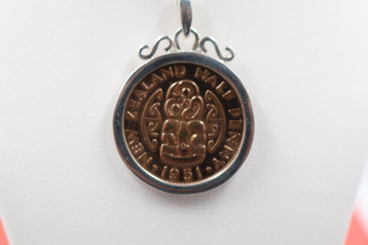 Stg Silver Set Half Penny 1951 Coin Pendent